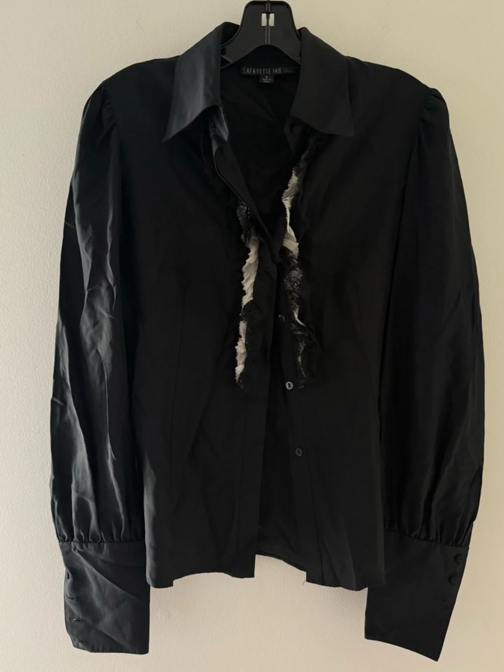 Lafayette 148 Black Long Sleeve Button up Size 4 #Lux-R - Picture 3 of 8